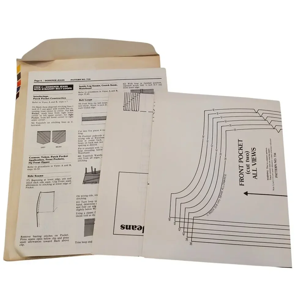 Stretch & Sew Designer Jeans Ann Person Knit Fabric Sewing Pattern UNCUT Vintage